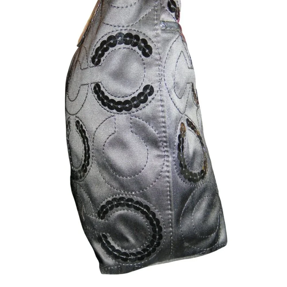 Coach 2013 Signature C Sequin Canvas Embellished Tote Bag in  classic black